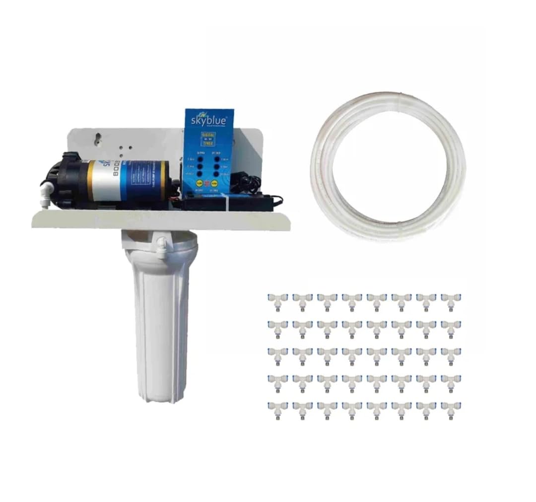 UNYQ Fogger Kit for Dairy farm, Restaurant and Marriage Place of 40 Brass Nozzles with Timer and Other Accessories