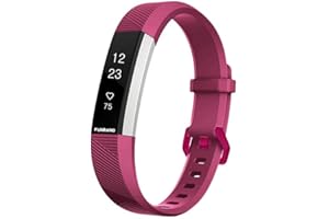 FunBand Bracelet en Silicone Souple pour Fitbit Alta HR et Alta - Sangle de Remplacement Réglable Sport Accessoire pour Montre Connectée (1-Pack Fuchsia)