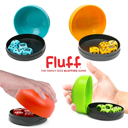 Bananagrams Fluff Rolling Dice Game - Family Game with Cups Like Liars Dice