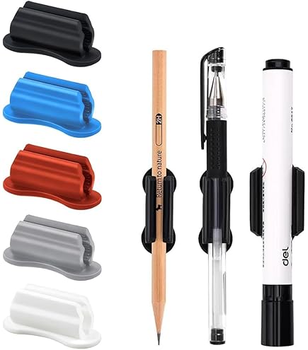Paquete De 12 Soportes Para Bolígrafos Mejorados, Soporte Adhesivo Para Lápices Para Pared De Escritorio, Soporte Para Marcadores, Soporte De Silicona Para Portapapeles, Suministros Para Profesores