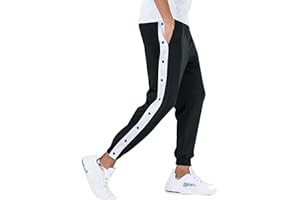 Beokeuioe Pantaloni da riabilitazione per uomo e riabilitazione, da uomo, con bottoni, apertura laterale, per la riabilitazione e la cura