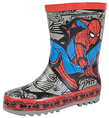 Bottes Caoutchouc Spider-Man Marvel - Taille Enfant - Rouge Avec Toiles D'araignée - Mi-mollet