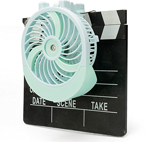 EJBOTH Mini USB New Sprühen Wasser Ventilator, Tragbarer Ventilatoren Tischventilatoren Fan Akku Faltbarer Mit Hängen und Metall Clip für Laptop Computer Desktop Zimmer Büro Outdoor Reisen Etc [Grün] - 6