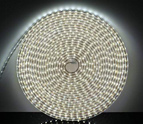 10M LED Stripes mit Schalter, 5050 Led Lichtstreifen, 220V IP65 Wasserdicht, Weiß - 5