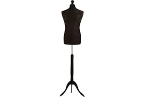 H & H Traders Black Male Tailors Mannequin Display Bust Dummy FOR Dressmakers Fashion Students With A Black Wood Tripod Base (UK 40 Chest)