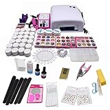 OBLLER Nagelstudio UV Gel Starterset Nagelfräser UV Lampe UV Farbgele Nailart Nagelset