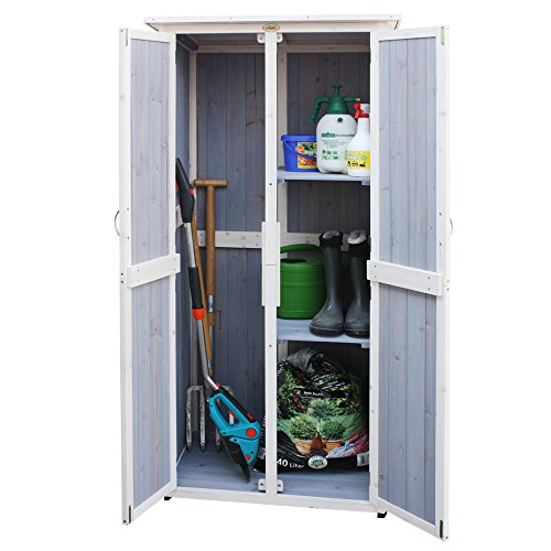 Habau Gartenschrank Flachdach, groß, Mehrfarbig, 77 x 60 x 175 cm - 3