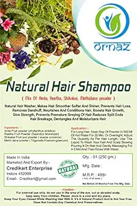 Ornaz Methi Dana Reetha Amla Shikakai Shampoo Powder for Hair Growth Natural Shampoo, 250g