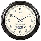 WIHY Leise Seiko Wanduhr Quarz Batterie dekorative Einzigartige Wohnzimmer Runde Uhr einfache Precisiond elektronische Quarzuhr Hause Wanduhr, 10 Zoll, grundlegende Carbon Kristall schwarz-027,