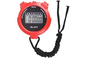 EWAYZ Sport Stopwatch Timer, Multi-Function Digital Handheld Sports Stopwatch Visual Timer Alarm Counter Pure Waterproof Display Referee Kit for Coaches Swimming Running Sports Training (RED)