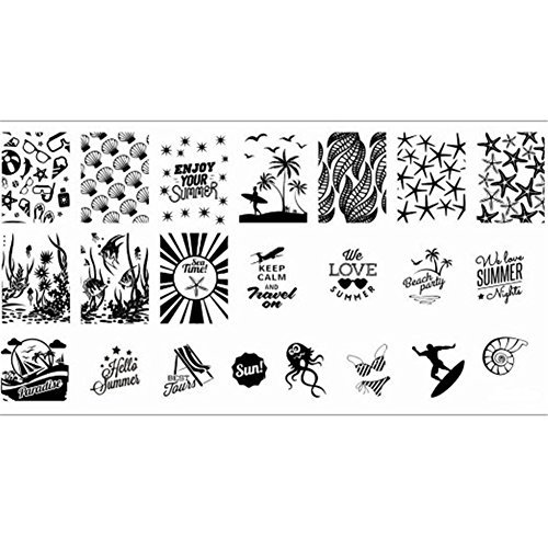 Born Pretty Nail Art Stamp Template Image Plate Summer Beach Sea