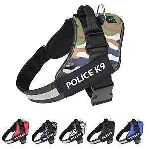 Indihopshop Police K9 Dog Harness No Pull Harness | Reflective | No Choke (Camouflage, L)