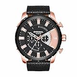 Diesel Herren Analog Quarz Uhr mit Leder Armband DZ4347