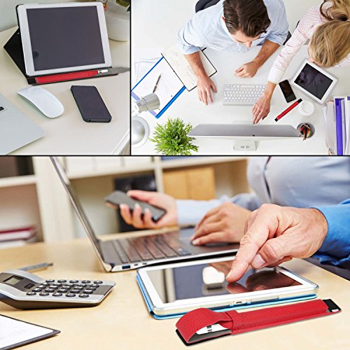 Apple Pencil hülle halter, SOCU Premium-PU Leder Bleistift Taschen Sleeve abnehmbare Beutel-Abdeckung für Apple-Bleistift für iPad Pro 9.7, 12.9 Zoll Rot - 7