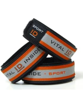 Vital ID Sport-ID Radfahrer/Läufer Warnschutz ICE Medizinisches Armband rot gelb - Sport ID EU / UK