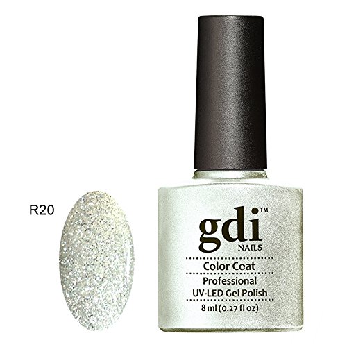 GDI Nails - R20 Stardust Glory - Clear Base Covered With Sparkling Silver Glitters - UV LED Soak Off Gel Nail Polish Varnish - Shimmer Glitter Range - 8ml