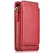 Produktbild Samsung Galaxy S6 Edge Handy Hülle und Geldbörse Leder Case mit Kartenfächer Geldscheinfach mit Reißverschluss Magnet Schutzhülle,Rot