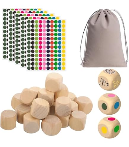20-Pack Unpainted Wooden Dice Blanks - 20mm Cubes For DIY Crafts, D&D, Board Games & Art Projects