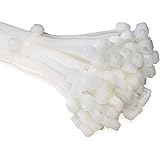 ERKO 100 Stück professionelle Kabelbinder 300 x 3,6 mm, Halter für den Kabelweg Halter für Kabelbinder in weiß, temperaturbes