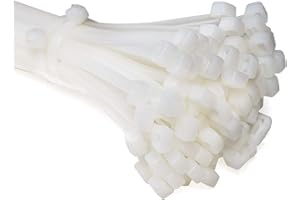 ERKO Fascette plastico bianche 200 x 2,5 mm 100 pezzi di cablaggio professionali Resistente allatemperature, Resistenza alla rottura 8 kg, forte