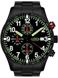 Astroavia Herren-Armbanduhr Chronograph Quarz mit Edelstahl Armband N37BS