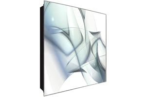 DekoGlas Schlüsselkasten 'Moderne Grafik' 30x30 Glas, inkl. Haken Schlüsselbrett Schlüssel-Box Design Aufbewahrung