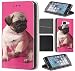 Produktbild CF-Mobile Hülle für Samsung Galaxy A40 Handyhülle Flipcover Schutzhülle Coverfix Handycover Handy Case 1549 Mops Welpe Hund Pink Braun Hülle für Samsung Galaxy A40