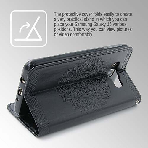 Urcover   Samsung Galaxy S6   Funda Carcasa Lotus Pattern   Negro   Case Cover Protecci  n Smartphone M  vil Accesorio