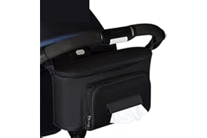 Camidy Borsa Organizer per Passeggino Borsa Staccabile con Portabicchieri E Tasca per Fazzoletti per Carrozzina Passeggino Appeso Essenziale Borsa Portaoggetti Caddy