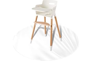 REIGNDROP Baby Splat Mat 54" Large - Clear Non-Toxic Floor Splat Mat for Under High Chair and Table Cover, Anti-Mess Mat, Easy to Clean - for Arts ,Crafts, Protector for Pets, Cat or Dog (Clear Round)