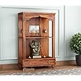 JB Art Solid Wood Temple Mandir in Sheesham Wood Home & Office Furniture Pooja Mandir with Door for Home & Office & Shop Furniture (Honey)