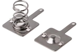 NUGOYA LLLucky 50 Pairs Metal Battery Spring Plate Set for AA AAA Positive Negative Contact Silver Tone