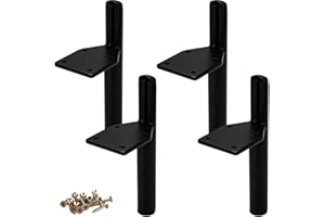 Btowin 5 inch Metal Furniture Legs, 4Pcs Modern Tapered Side-Mounted DIY Furniture Replacement Feet Black for Cabinet Dresser TV Stand Coffee Table, 5'' (13cm) (BN:1207181-01-13/g08)