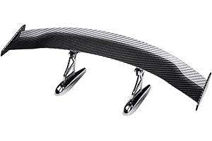 JSCARLIFE Universal Car Mini Spoiler Wing, Carbon Fibre ABS Plastic, Black, Rear