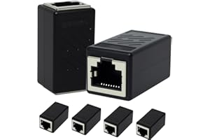 FunWorth 6 Piezas Acoplador RJ45 10 Gbps, Adaptador Ethernet RJ45 Hembra a Hembra,Cables Ethernet RJ45 para Blindado y de Alta Velocidad de Red Cat5, Cat5e, Cat6 y Cat7