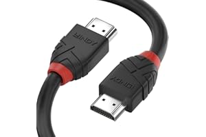 LINDY - Cavo HDMI 2.0 Black Line 0.5 Metri, Cavetto High Speed 4k@60Hz HDMI 2.0 18G 3D 1080p HDCP 2.2 120Hz 144Hz HDR ARC CEC ATC | Compatibile con TV, PC, Xbox, PS5, Blu-ray, Soundbar con Ethernet