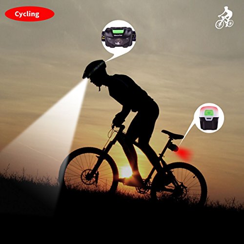 LED Stirnlampe 170 Lumen Superhell 5 Modis wasserdicht Kopflampe bequem Stirnband mit tragbar Schale , Ideal für Camping, Joggen, Outdoor, Angeln batteriebetrieben (2Pcs) - 4