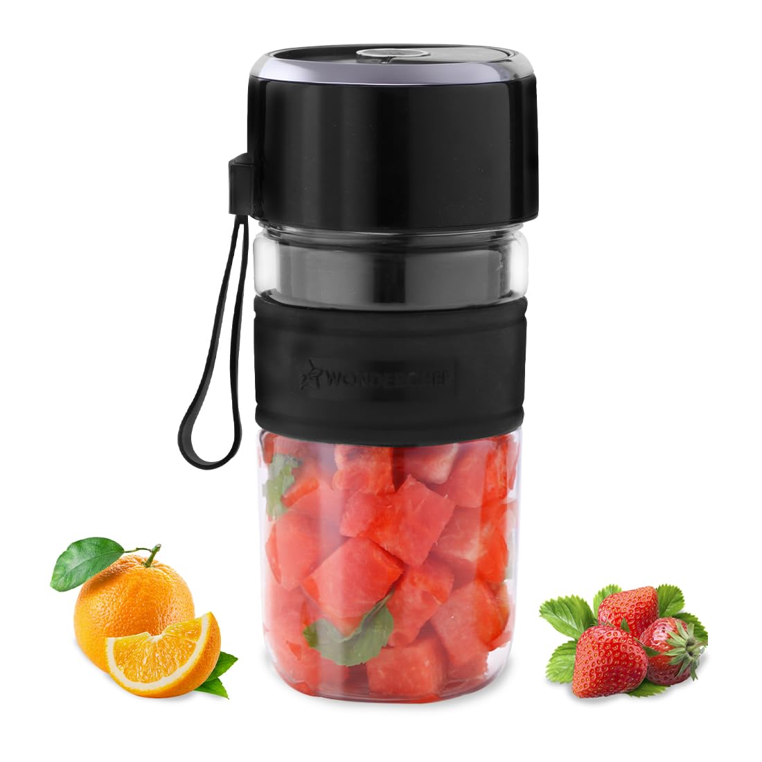 Wonderchef Nutri-cup Zip Portable Blender | 350ml | Blend & Sip with Flip Top Sipper Lid | For Smoothies, Juices, Shakes, Coffee | 2000 mAh Battery | 20 Blending Cycles in One Charge | Type C Charging
