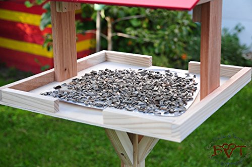 vogelfutterhaus,XXL,mit Licht,DACH edel SCHWARZ,dunkel,mit Beleuchtung,LED-Licht / Vogelhaus,wetterfest IN HELLGRAU (EDELGRAU),VIERDAANT-BEL-grau001 Schönes MASSIVES GANZJAHRES-Vogelhaus,KOMPLETT mit Ständer !!! wetterfest lasiert,wetterfest, Vogelfutterhaus MIT-Futterstation Farbe grau hellgrau lichtgrau taupe / natur NEU,Ausführung Naturholz MIT WETTERSCHUTZ-DACH für trockenes Futter,Massivholz - 7