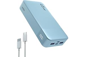 NOBIS 20000mAh Power Bank, 45W Portable Charger Fast Charge, PD3.0 Battery Pack QC4.0, Battery Bank with Digital Display for iPhone Samsung Android Laptop etc(Blue)