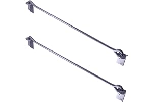 ALPENSTAHL Sturmhaken Metall Fenster-Haken mit Ösen-Platte für schwere Türen | Verriegelung mit Länge: 590 mm | Haken Stahl galvanisch verzinkt | 2 Stück - Tor-Befestigung für Scheunen & Kabinen