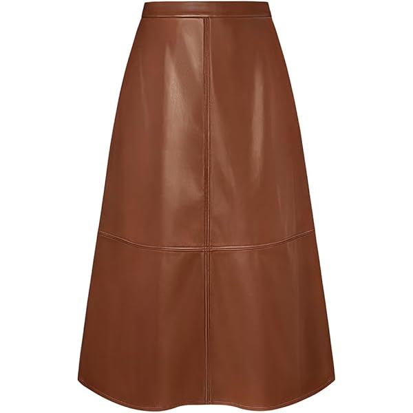 Belle Poque Vintage leren rok voor dames, hoge taille, knielang, skinny rok, kokerrok, elegant, kantoor, werk, Zwart, M