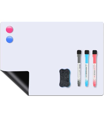Set De Tableaux Blancs Magnétiques A4 Pour Frigo - 3 Tableaux, Marqueurs, Gomme Et Punaises Incluses - Organisation Maison Et Bureau