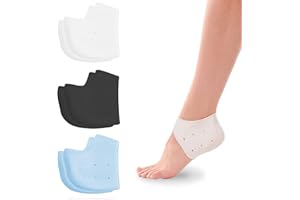 SUGHAW 6 Pezzi Proteggi Tallone in Silicone Morbido Talloniera Solette in Silicone Traspiranti Idratante Gel Tacco Calze Cuscinetto Tallone Calzino Proteggi Tallone per Sollievo Dalla Pression