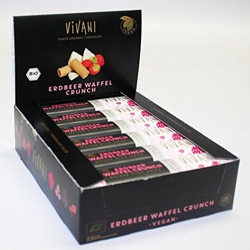 Vivani Organic Chocolate | Strawberry Wafer Crunch | 12 x 35g
