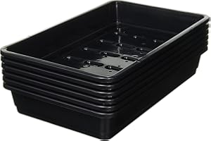 Muddy Hands Pack of 6 - Heavy Duty Plastic Seed Trays Garden Greenhouse Seedling Growing Germination Tray (Come With Drainage Holes)