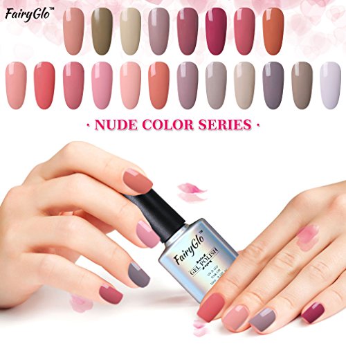 nagelgel farben FairyGlo gel nagellack nail polish set soak off gel,6 x Stück nude farben gellack - 6