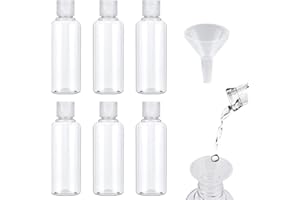 LIUJZZJ 6 Pièces Ensemble de Bouteilles de Voyage Aérien en Plastique Transparent avec Petit Entonnoir pour le Vol l'Aéroport les Vacances (100 ML)