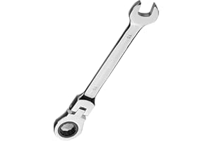 Vokenforu 15mm Flex-Head Ratchet Spanners, Metric Wrench, Chrome Vanadium Steel, Ratcheting Combination Wrench, Tool Wrench for Car Bicycle Repair at Home Workshop