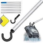 HEYIDAMAI Pool Robot Hooks with Telescopic Pole 185cm, Pool Vacuum Sweeper Hooks, Pool Vacuum Grip Hook, Hooks for All Roboti